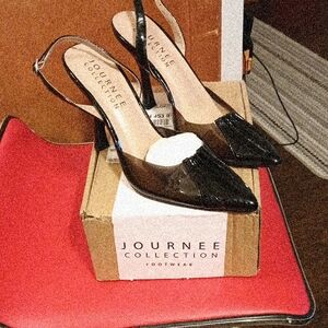 Journee Collection Black Heels with Sleek Design